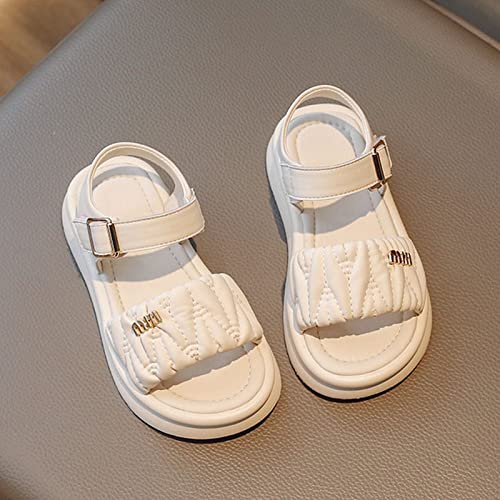 Infant Toddler Baby Girl Boy Sandals Non-Slip Soft Rubber Sole Sandals Shoes Princess Flat Shoes (White, 7.5 Toddler)3