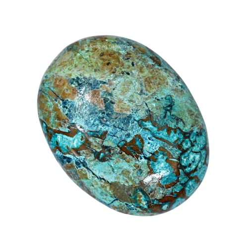 Image of Amazing Gemstone Chrysocolla Shattuckite Crystals and Healing Stones - Large Palm Stone Crystals Piedra - Crystal for Good Luck, Positive Energy, Meditation - Unique Stocking Stuffers, Gifts for Women