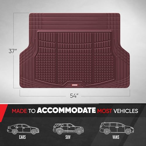 Image of Motor Trend FlexTough Rear Cargo Mat - Heavy-Duty Trimmable Car Trunk Mat for Back of SUV, Universal Rear Cargo Liner for SUV, Flexible Trunk Liner, Automotive Floor Mats & Cargo Liners (Burgundy)