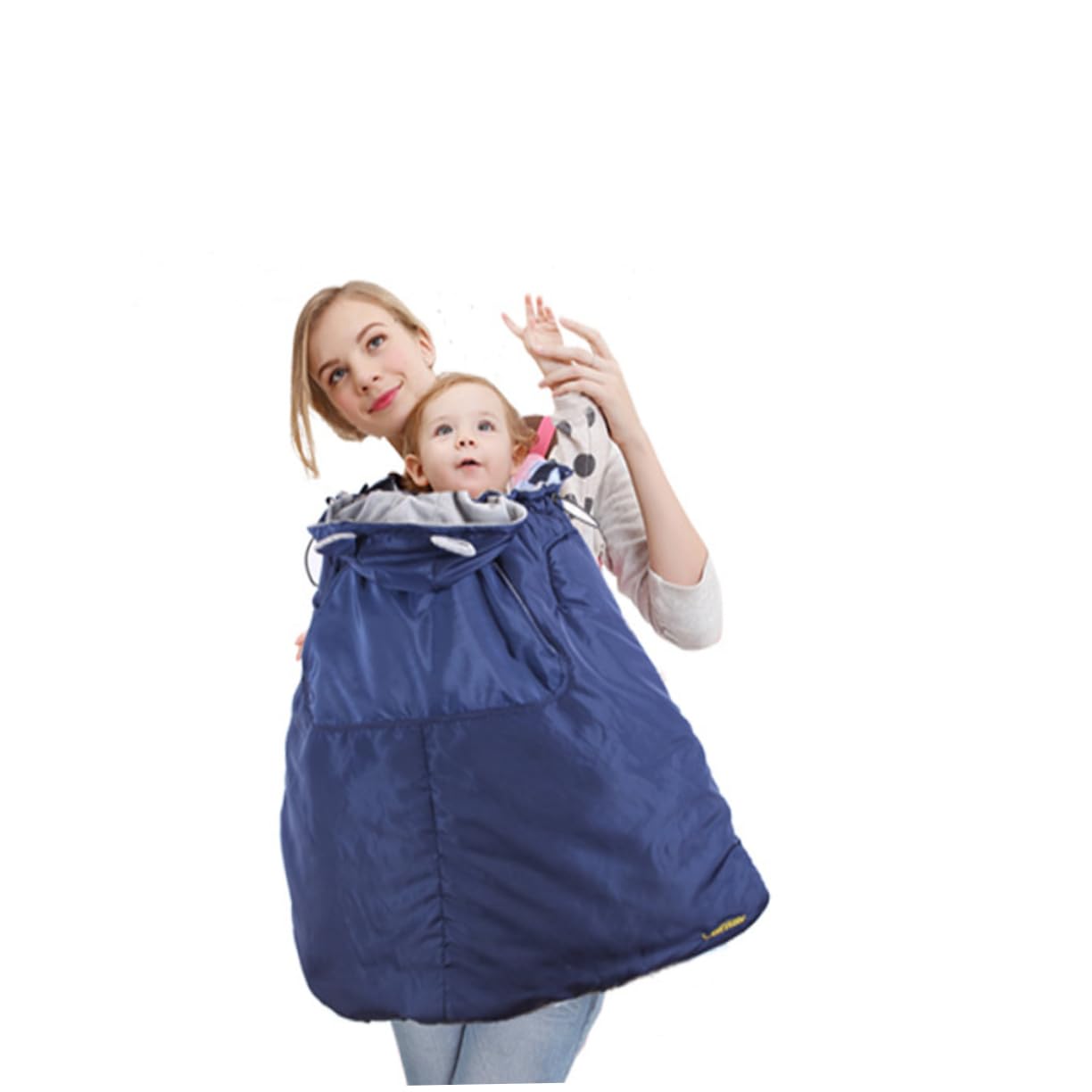 GALPADA Ergonomic Carrier with Straps and Windproof Hood Soft Winter Mantle and Warm Cape for Newborns for Front and Back Carrying