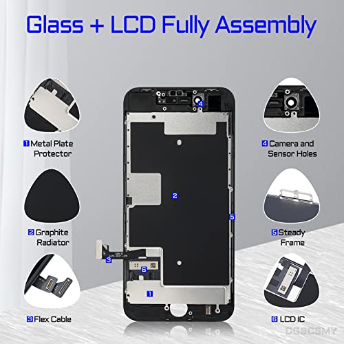 For Iphone 8 Screen Replacement Black Lcd Display For Iphone Se 2020 3D Touch 4.7" Digitizer Full Assembly With Repair Tools Waterproof Adhesive Sticker Fix Kit For A1863 A1905 A1906 A2275 A2298 A2296 #TOP1