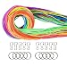 Coobey 140 Pieces Scoubidou Strings Plastic Lacing Cord with Snap Clip Hooks and Keychain Ring Clips for Jewelry Making DIY Craft Gimp String, 394-Feet，12 Colors