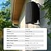 STUDIOFINIX 8-Zoll 600W Outdoor-Bluetooth-Lautsprec... wasserdicht/kabelgebunden, wandmontierbar für Terrassen, Häuser, Poolbereiche, Decks, Hinterhöfe (Paar, schwarz)