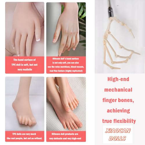 5.23FT Pure Silicone Sex Doll Realistic Skin Pores Life Size Full Body Sex Toys, Full Size Male Masturbator Female Torso with Alloy Skeleton, Gel Large Breasts, Ultra Soft Soft Buttocks & 6D Channels - Image 6