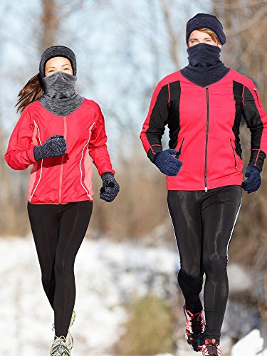 Syhood 6 Pieces Neck Warmer Gaiters With Drawstring Fleece Headbands Earmuffs Touchscreen Gloves For Adult Winter (Retro Color) #TOP5