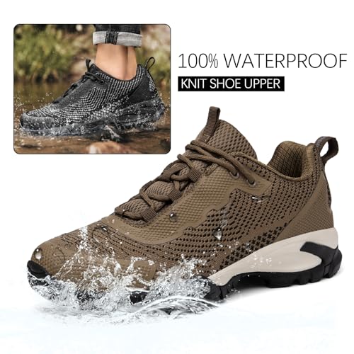 Image of LEDINEY Mens Hiking Shoes Waterproof Lightweight Ankle Boots Outdoor Trekking Camping Walking Quest