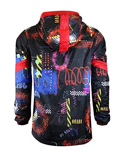 Image of Screenshotbrand Lightweight Hooded Water Resistant Windbreaker - Zip-up Fashion Map Print Rain Jacket