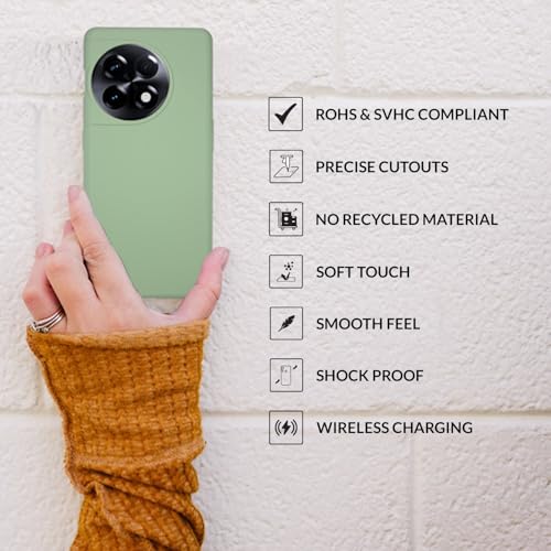Image of SPRIG Compatible with OnePlus 11R 5G Premium SilkTone Back Cover Drop Tested Shock Proof Mobile Case for Men, Women, Boys and Girls with Camera Protection (Mint Green)