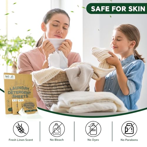 Image of Laundry Detergent Sheets for All Washing Machine Traveling Dorm Life Save Space - Fragrance Free, Ultra-concentrated, Plastic-free, Tear-off, easy-to-carry, home and travel essentials - 80 Sheets