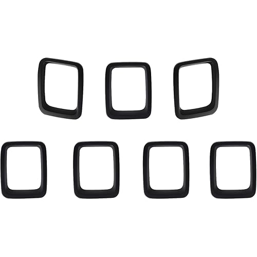 Front Grille Grill Inserts Trim Frame Accessories Fits For Jeep Compass 2017-2021 (Frame Only, Matte Black)