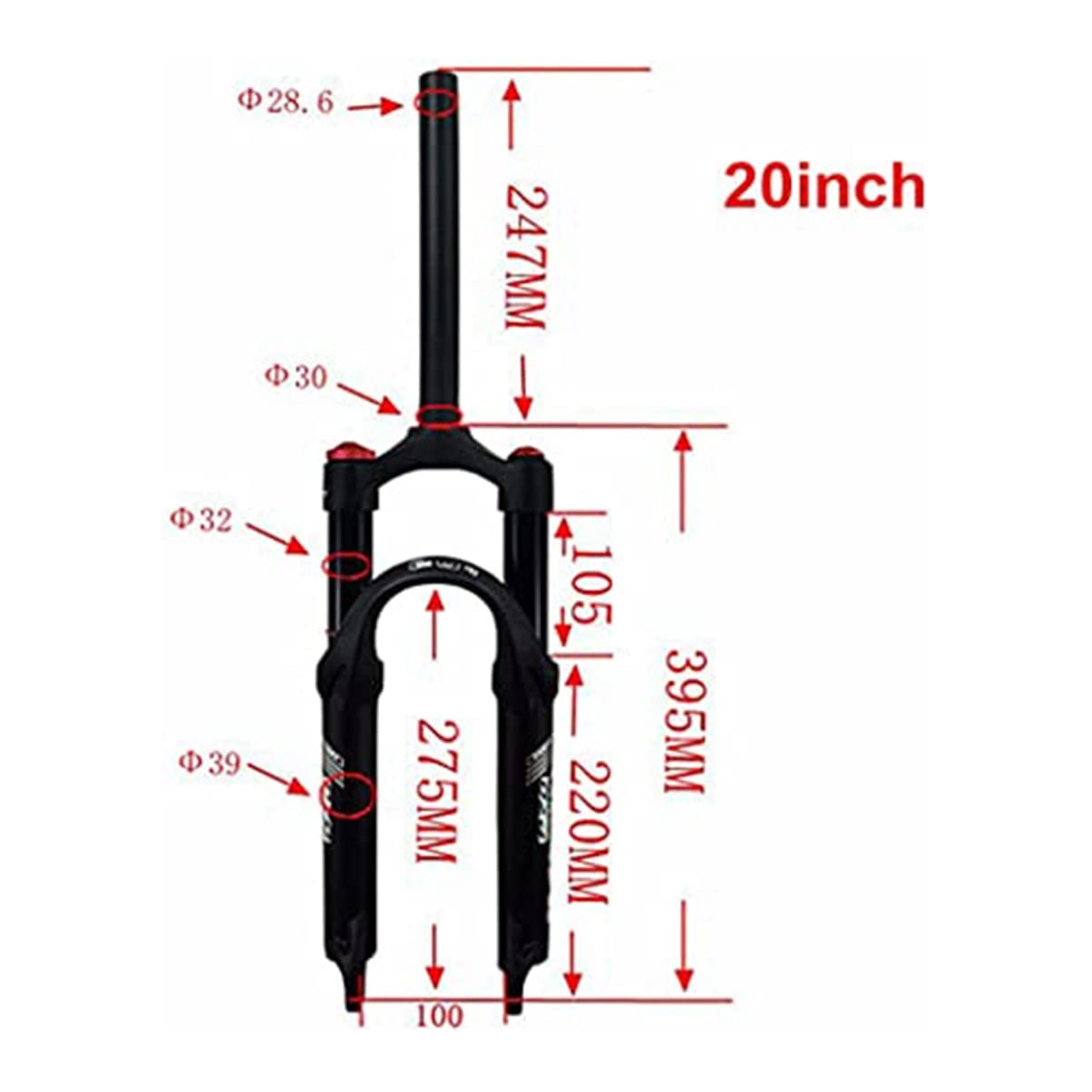 20" 24" widelec rowerowy przedni 1-1/8" 9 mm QR ręczny pilot zdalnego sterowania, akcesoria rowerowe, widelce (sterowanie na ramionach, 61 cm)