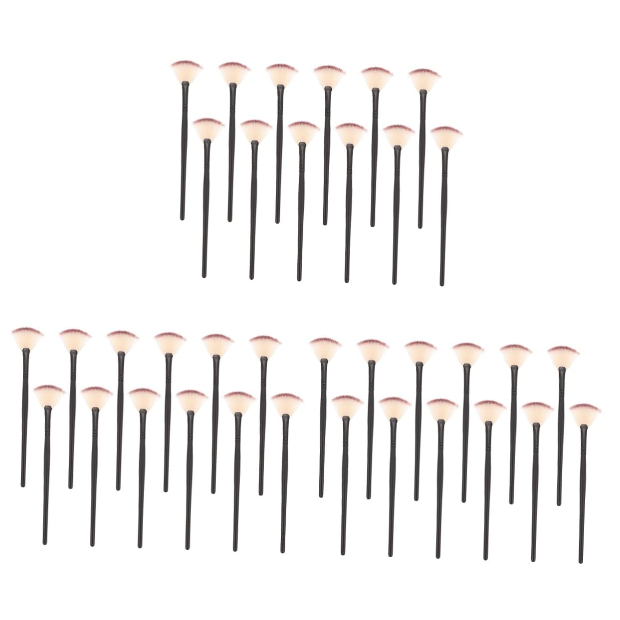 36pièces Pinceaux Fibres Forme De Ventilateur Pour Application De Masque De Maquillage Outil Pratique Pour Soins Visage