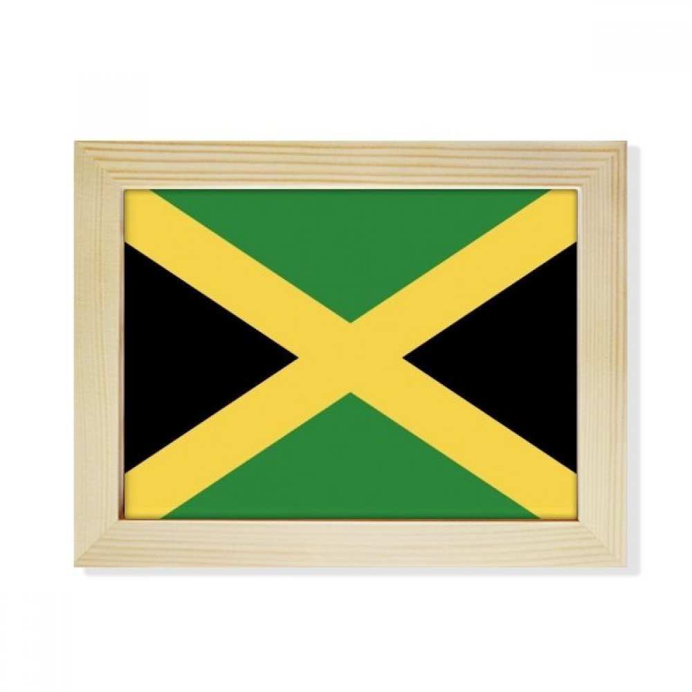 Bandera de Jamaica pintura marco de madera escritorio cuadro 6x8