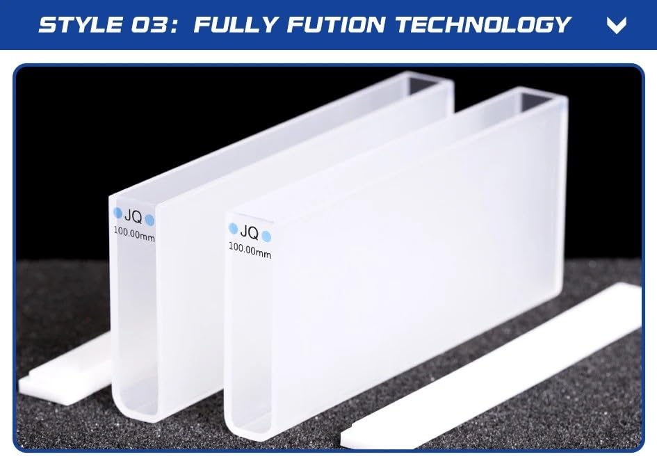 2 cuvette al quarzo con coperchio, lunghezza del percorso di 100 mm, alta precisione da 35 ml(Fully fution)