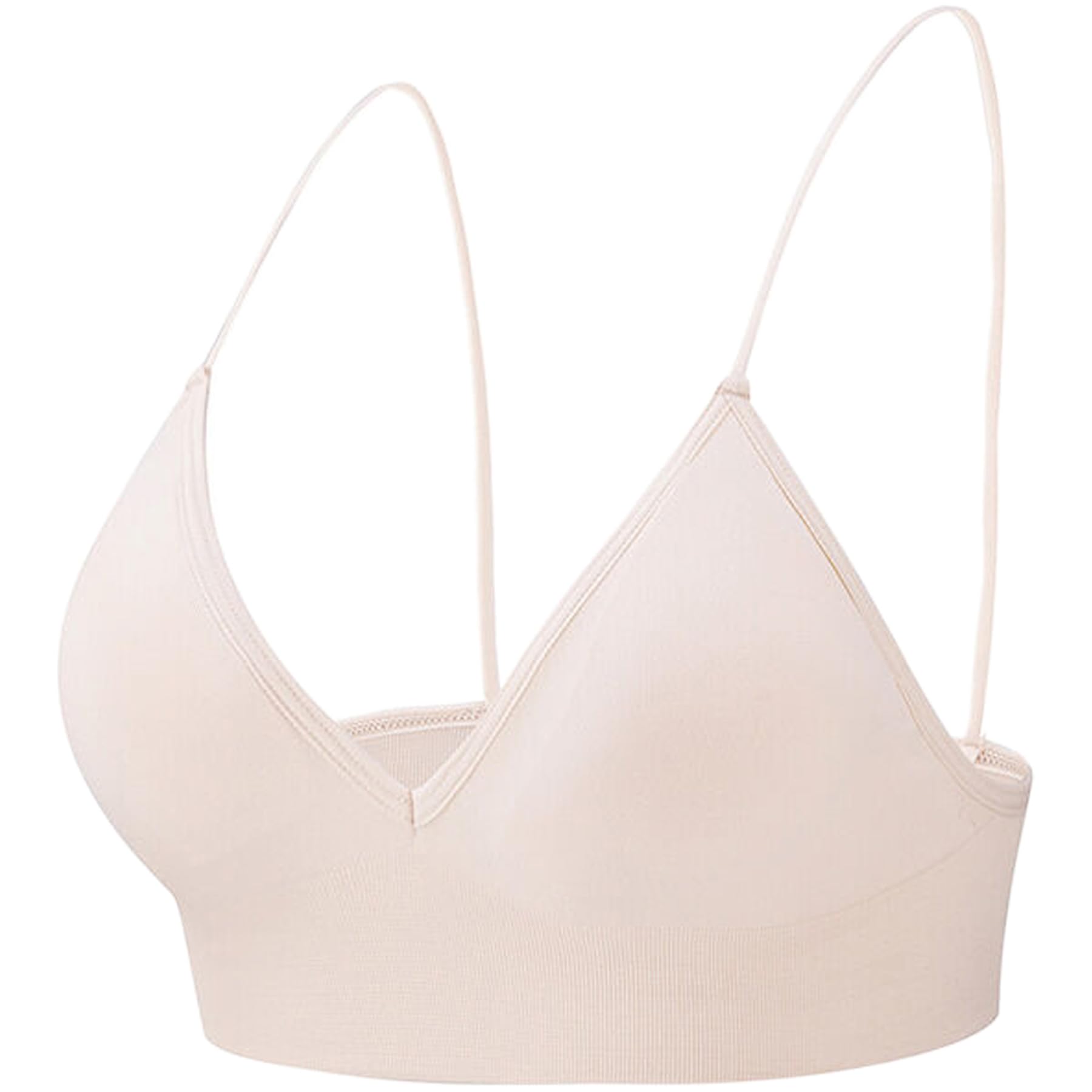 Women'S V Neck Triangle Strappy Sport Bra With Strappy Shoulder Strap