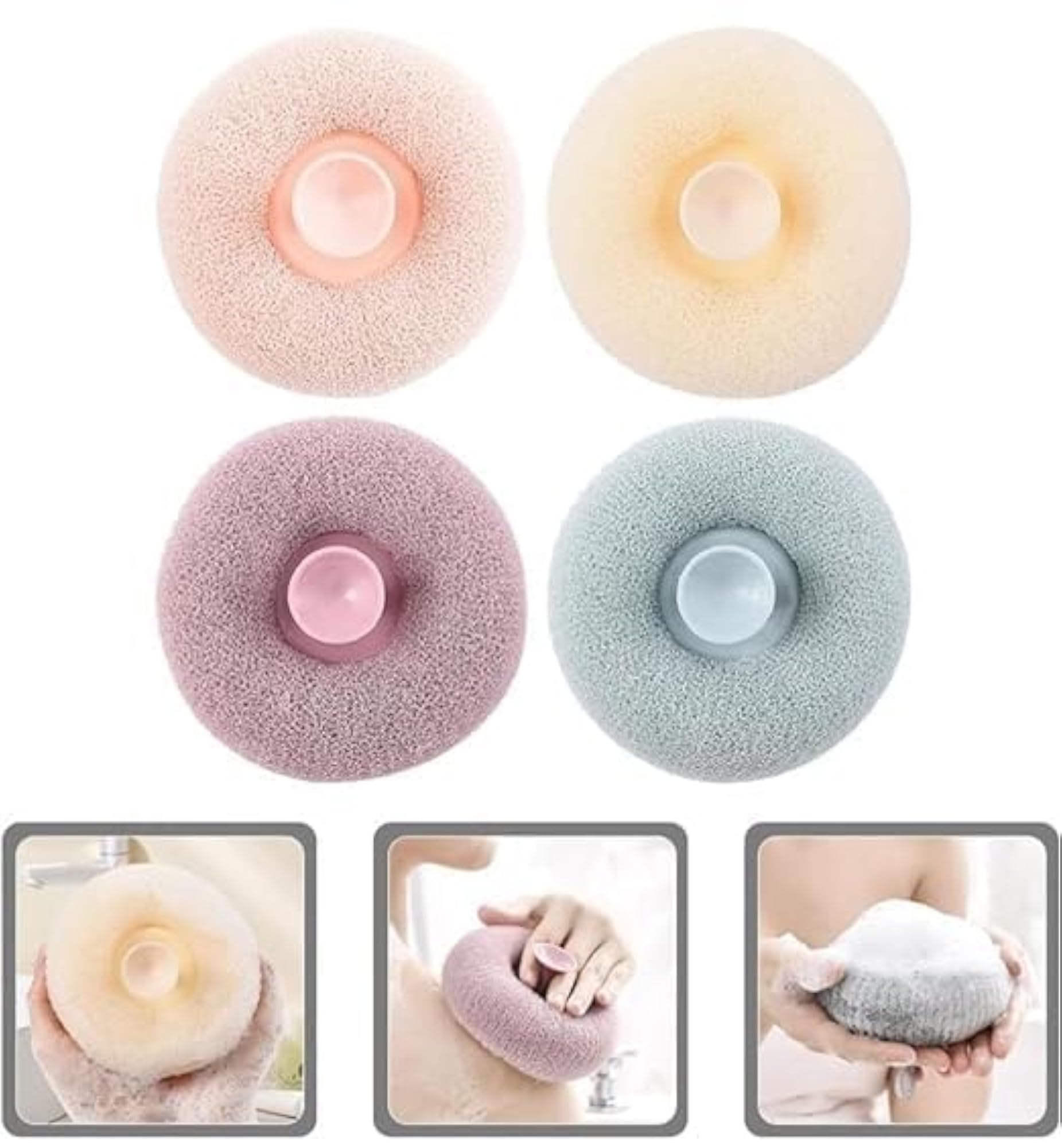 2pc Loofah for Bathing with Soft Silicone Massager