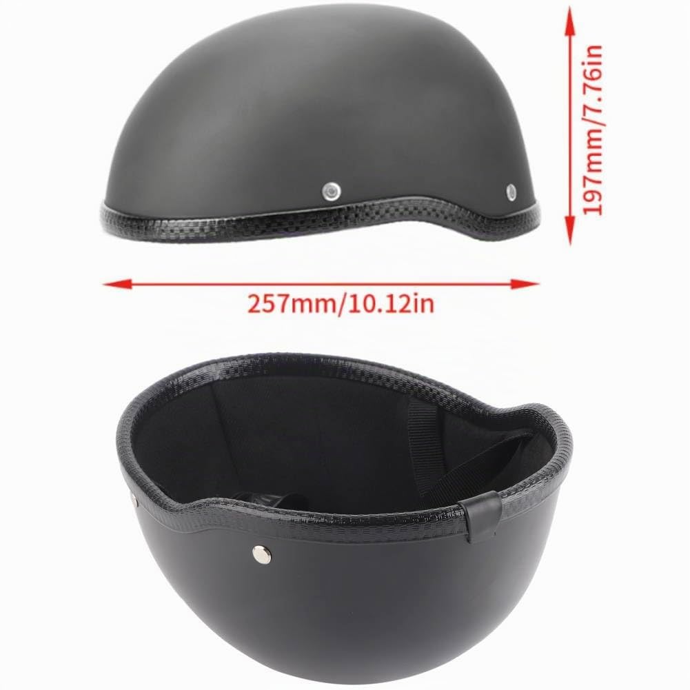 Casque de Moto, Demi Casque Moto, Casques de Motorcycle Demi-Visage Rétro, Half Helmet Motorcycle, pour Visage Ouvert, Casquette de Baseball, Cyclomoteur, Vélo, Noir