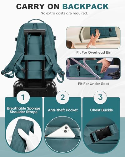 Image of coofay Vacuum Backpack Travel with Pump, Airline Approved Carry On Backpack | 15.6 inch Laptop Travel Backpack with Vacuum System, Compression Backpack with Shoe Compartment, Vacuum Seal Backpack Travel