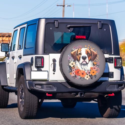 Image of Dujiea Bulldog Face Spare Tire Cover, Universal Wheel Tire Cover Waterproof Dust-Proof Tire Protectors for Trailer Rv SUV Truck Camper and Many Vehicle 14 15 16 17 Inch
