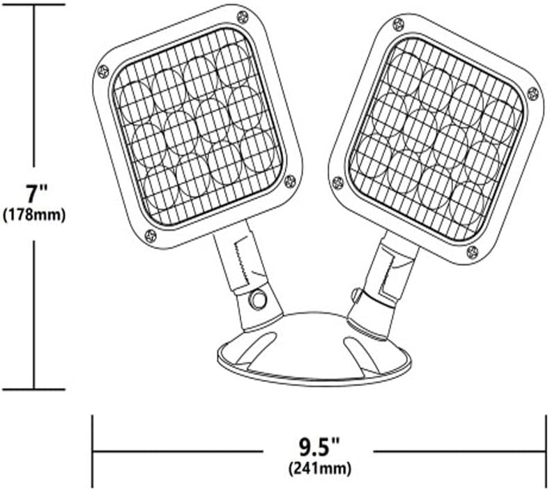 NICOR ERHWP2GR ERH Series Weather Resistant Emergency LED Remote Light Fixture, Double Head