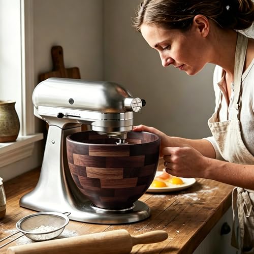 Tazón de madera de nogal para KitchenAid 4.5 y 5 QT miniatura 4
