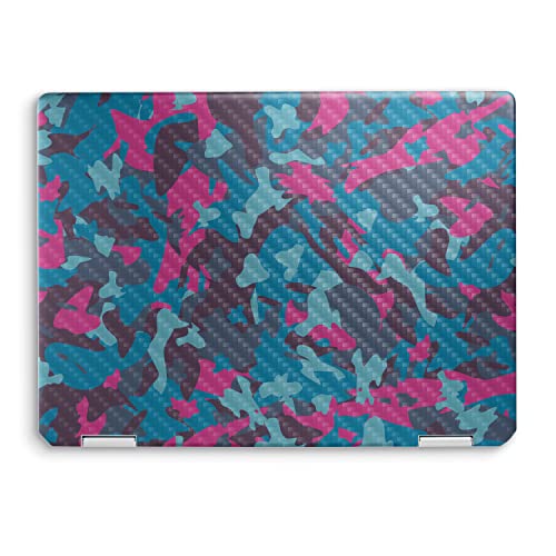 Image of MightySkins Carbon Fiber Skin Compatible with HP Spectre x360 14 inch (2022) Full Wrap Kit - Cool Blue Pink Camo | Protective, Durable Textured Carbon Fiber Finish | Easy to Apply | Made in The USA