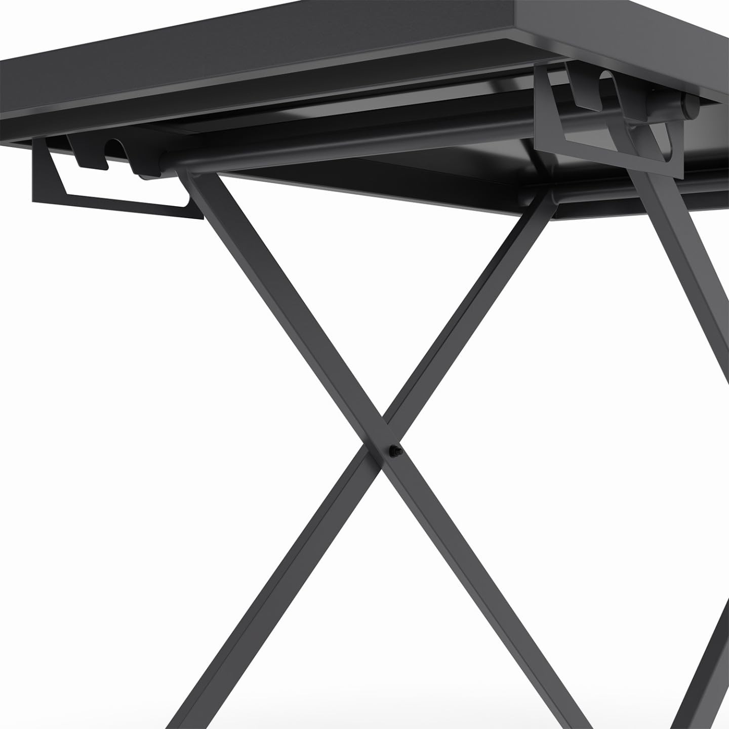 IDMarket – Mesa de jardín elevable rectangular 100 cm Olie en metal gris antracita y tablero gris