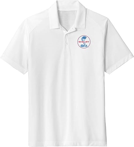 Ford Mustang Shelby - Polo de triple mezcla azul y rojo, color blanco, grande, Blanco