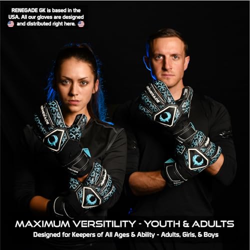 Image of Renegade GK R- GK Triton Specter Roll Cut (Size 8) Adult & Youth Goalie Gloves with Pro Finger Saves - Improve Ball Blocking - Soccer Goal Keeper Equipment - Mens, Womens, Junior, Kid - Not Gloves