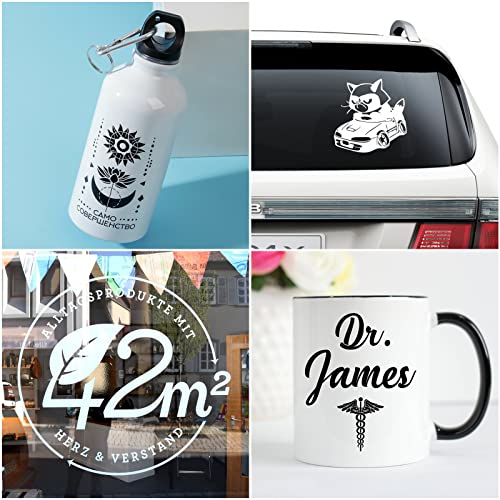 Image of Glossy White Permanent Vinyl, 12 inch x 12 FT Vinyl with Cricut Cutting Machine - Lya Vinyl Glossy White Adhesive Roll for Mug, Cup, Window & Home Decal
