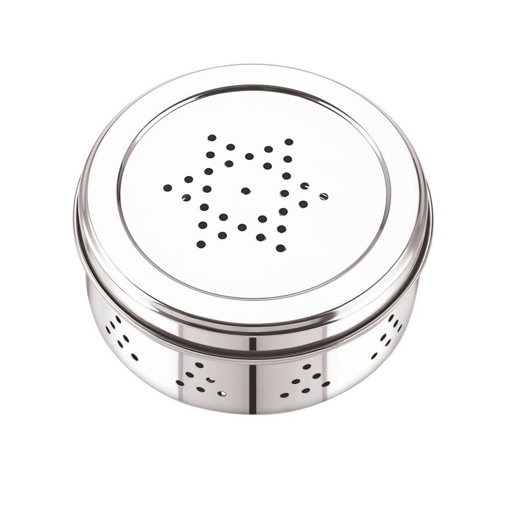 Neelam Stainless Steel Coriander Dabbas with Air Ventilation Size No.8 - Steel Utility Container, Silver, (SBCD089H) — Amazon image 9
