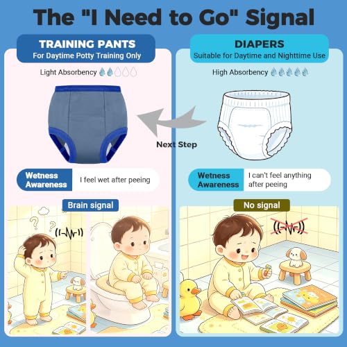 Image of BIG ELEPHANT Toddler Potty Training Underwear, 100% Cotton for Boys & Girls | Multi-Layer Absorbent Liner for Small Accidents, Wetness Awareness, Easy Pull-On Fit, Washable for Daytime Potty Training