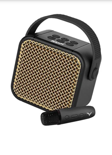 KDM 99 Goldy Portable Bluetooth Speaker with Wireless Mic, 5W Sound, 7H Playtime, TWS Pairing, Hanging Strap, USB/TF/AUX, Type-C Fast Charging,Black-image-29