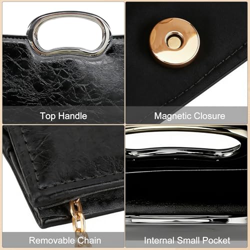 Image of Gets Clutch Purses for Women PU Leather Evening Handbag for Formal Wedding Party Clutches Small Crossbody Bag with Chain