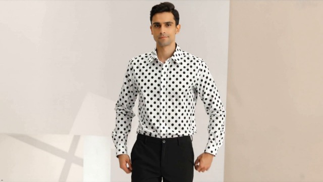 Amazon.com: Lars Amadeus Men's Polka Dots Print Dress Shirt Button