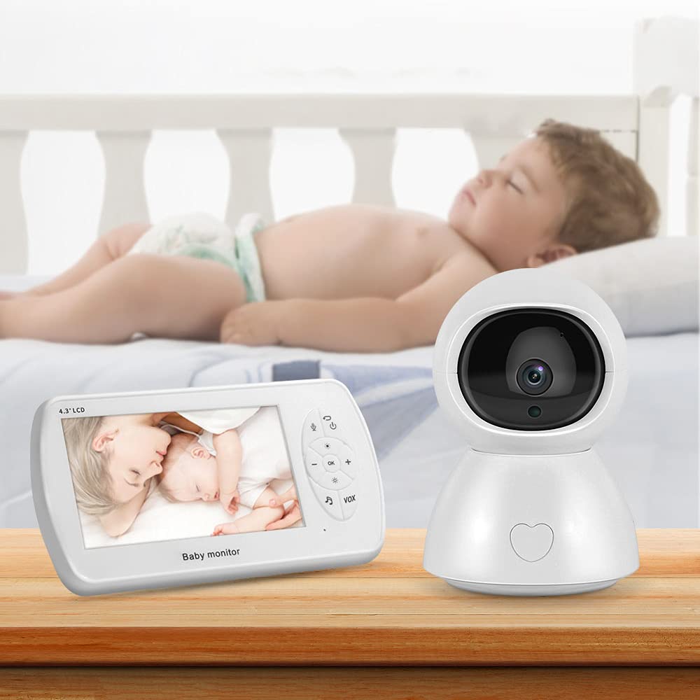 ELEAD Baby Monitor, Wireless Security Digital Camera with 4.3 Inch LCD Screen, Kids Monitoring with Infrared Night Vision, Temperature Display Lullaby Two Way Audio Baby Crying Breast-Feed Reminder