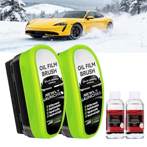 2026 Upgrade Automotive Clear Vision Windshield Cleaner Oil Film Cleaning Brush for Car Windows Clear Vision Glass Cleaner Car Windshield Cleaner Tool Improving Windshield Clarity & Visibility