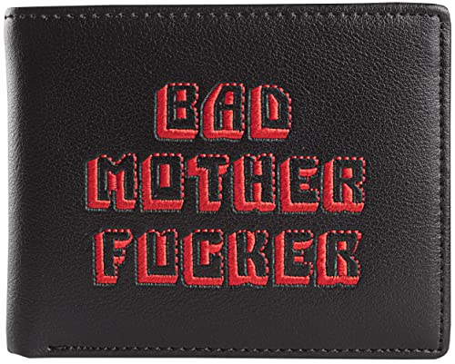 Officially Licensed Black/Red Embroidered Bad Mother Leather Wallet2