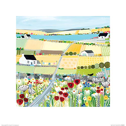 The Art Group "Janet Bell Bright Meadow Paper Art Print, Multi-Colour, 40 x 40 x 1.3 cm