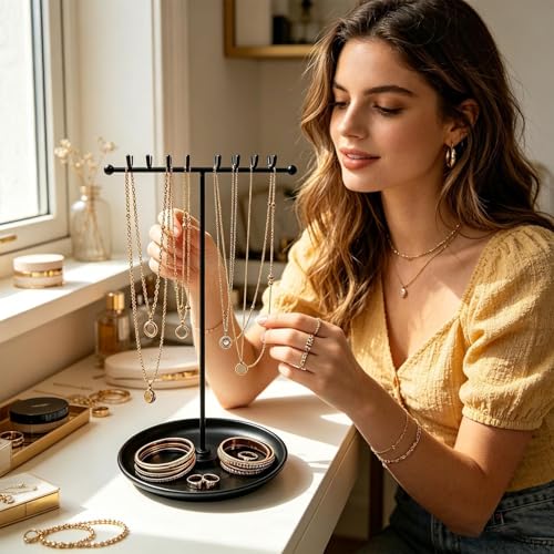 Expositor de joyas para dormitorio y tocador con ganchos para pulseras 4