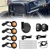 SUNPIE UTV Turn Signal Kit, Universal UTV ATV Blinker Kit with Horn Rocker Switch, Plug and Play Street Legal Kit Compatible with Can-Am, Kawasaki, Polaris, Arctic Cat, Pioneer, Talon, CFMOTO