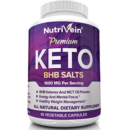 Nutrivein Keto Diet Pills 1600mg - Advanced Ketogenic Diet Supplement - BHB Salts Exogenous Ketones Capsules - Effective Ketosis Best Keto Diet, Mental Focus and Energy, 60 Capsules - Thumbnail 2