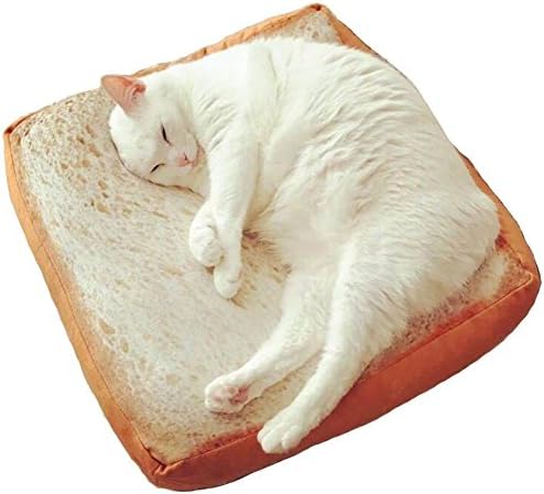 Dofover Soft Cat Cushion Bed Bread Pet Mattress Bed Toast Mats Bedding Pad for Small Medium Dogs & Cats,Sleeping Resting Playing Reading Pillow (15.7''x15.7''x2.6'')