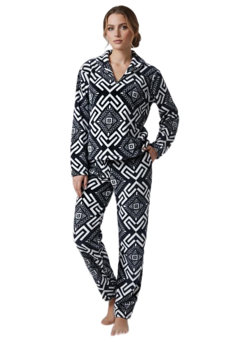 Women's Woolen Night Suit Set, 2-Piece Top & Pyjama, Soft Winter Sleepwear-image-15