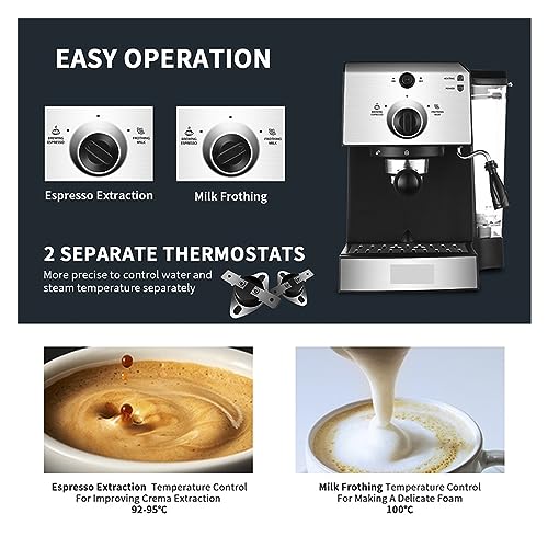 Cafetera de Espresso 15 Bar con Vaporizador de Leche miniatura 5