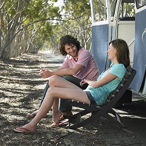 Ivy&Lane Adirondack Chair Set Of 2，Patio Chairs 1 Steps Easy Assembly & Fold, All-Weather Indoor & Outdoor Portable Chairs For Garden, Beach, Poolside, Beach, Deck, Campfire, 350 Lbs (Black) #TOP6