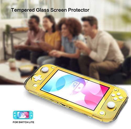 Switch Lite Case with Kickstand Clear Hard Protective Shell with Stand, Shockproof Transparent Switch Lite Cover Slim Fit Grip Case for Boys, Travel & Daily Gaming