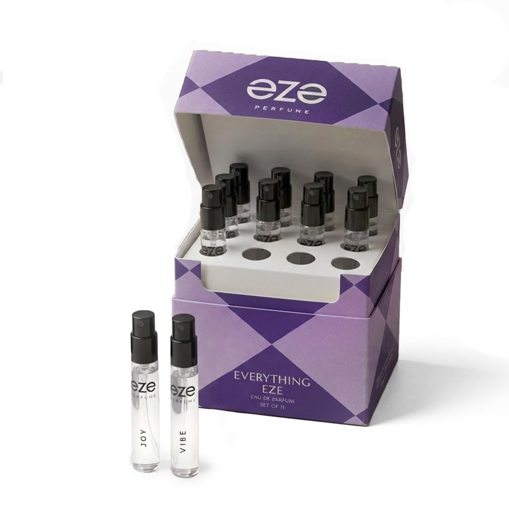 Eze Everything Essential Eau De Perfume For Unisex - Pack of 11 (3ml each) | Awe, Boujee,Elation, Flow, Id, Joy, Lit, Vibe, Magic,Nomad & Surge | An Exclusive Range of Scents | Long-Lasting Essen-picture-30