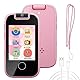 PTHTECHUS Kinder Handy - Spielzeugtelefon mit Flip-Kamera, MP3, Habit Tracker, Touchscreen, 13 Spiele, Alphabet, pädagogische Lerngeschenke für 4-10 Mädchen Jungen (Rosa) (Rosa)