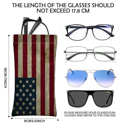 Image of 2 PCS Glasses Eyeglass Sunglasses Case Pouch Soft PU Leather Cute Aesthetic with Cleaning Cloth for Boys Men Man